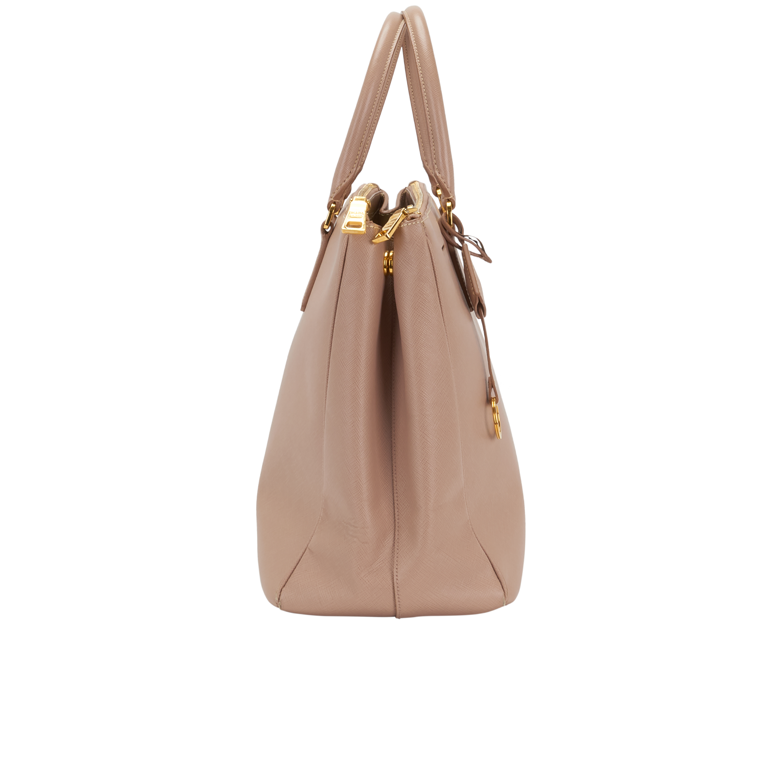 Large Double-Zip Galleria, &pound;550, Handbags, Pink, Leather, Side view